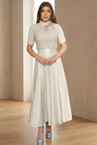 طقم تويد ببلوزة فيونكة كريستال 469075