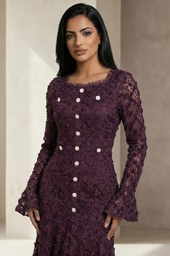 فستان ميدي دانتيل فاخر 460007