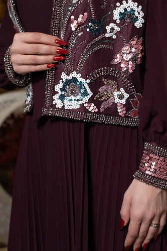 جلابية سادة بأكمام طويلة 460503