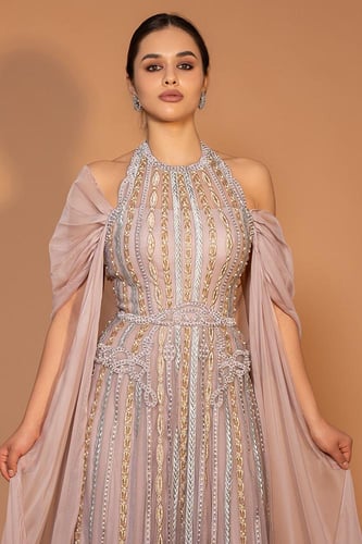 فستان سهرة فاخر بقصة هالتر 445239