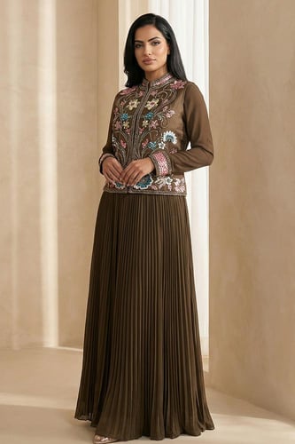 جلابية سادة بأكمام طويلة 460503