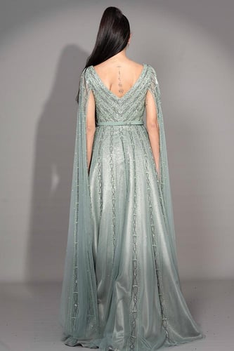 فستان سهرة تول مطرز بالكامل 445175