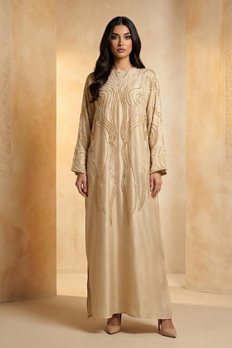 جلابية بتصميم واسع وتطريز كريستال 460819