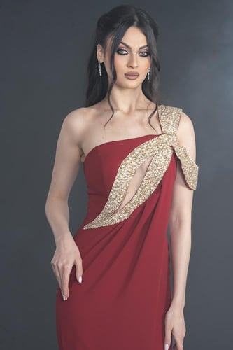 فستان سهرة احمر موديل 176233