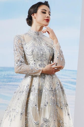 فستان سهره تول كلوش 445185