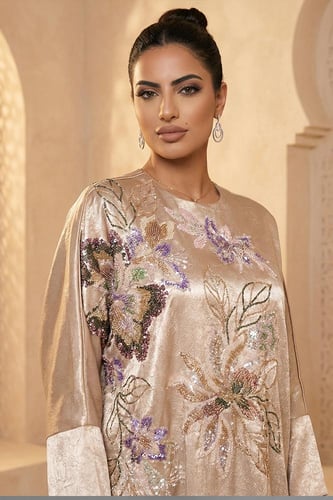 جلابية ساتان مطرزة 469681