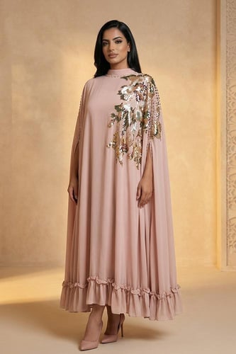 جلابية شيفون بتطريز ترتر وكريستال 469362