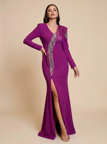 Elegant crepe evening dress 176373