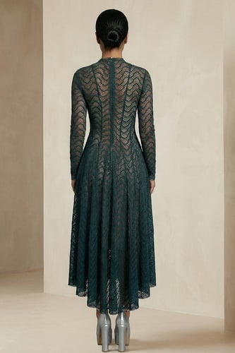 فستان ميدي بأكمام طويلة 4675390