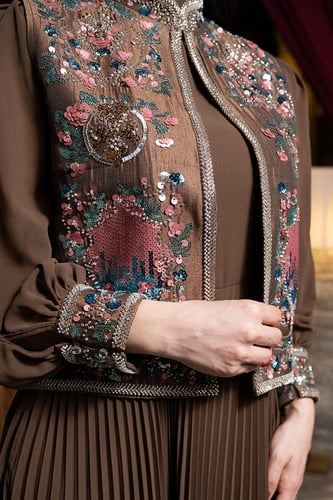 جلابية بليسية سادة بأكمام طويلة 460502