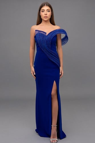 فستان كريب ضيق يبرز القوام 176309