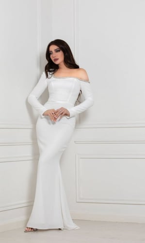 فستان كريب مطرز بالكرستال 176228