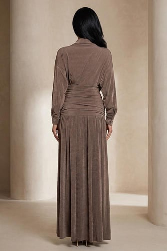 فستان شيفون بأكمام طويلة 460386