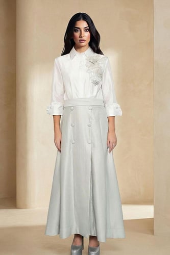 فستان أنيق بتطريز لؤلؤ 469917