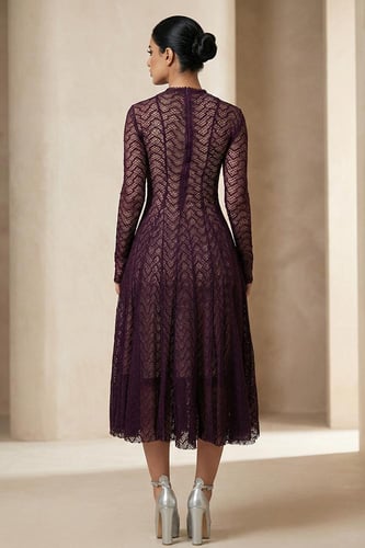 فستان ميدي بأكمام طويلة 4675390