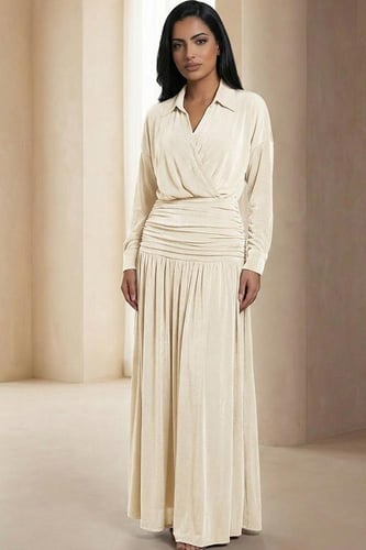 فستان شيفون بأكمام طويلة 460386