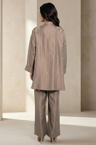 طقم كريب ببلوزة طويلة 469727