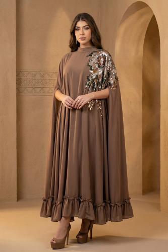 جلابية شيفون بتطريز ترتر وكريستال 469362