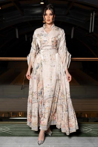 فستان حرير مورد بياقة في 468770