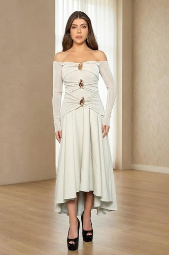 فستان ميدي أوف شولدرز 4602920