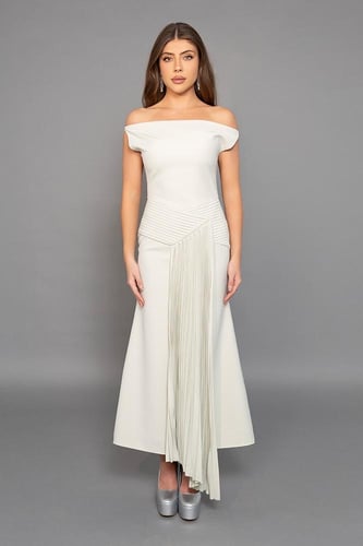 فستان ميدي كريب ناعم 460015