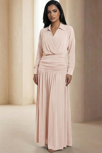 فستان شيفون بأكمام طويلة 460386