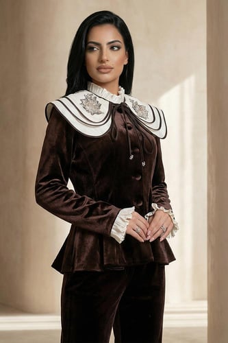 طقم قطيفة فاخر ببلوزة راقية 460300