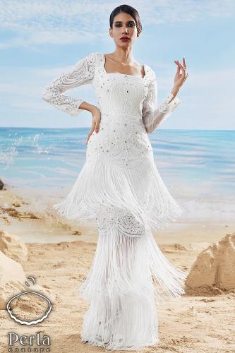 فستان سهرة تول شك كامل 445176