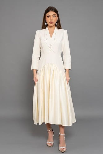 فستان ميدي بقصة جاكيت 469905