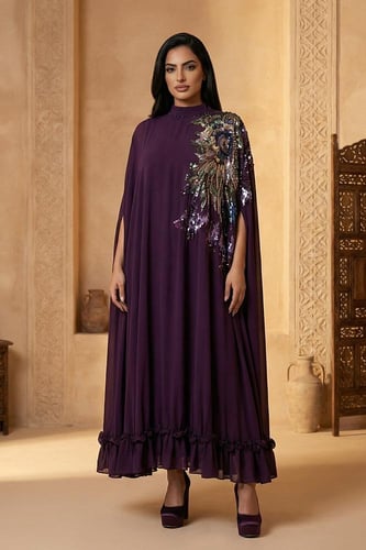 جلابية شيفون بتطريز ترتر وكريستال 469362