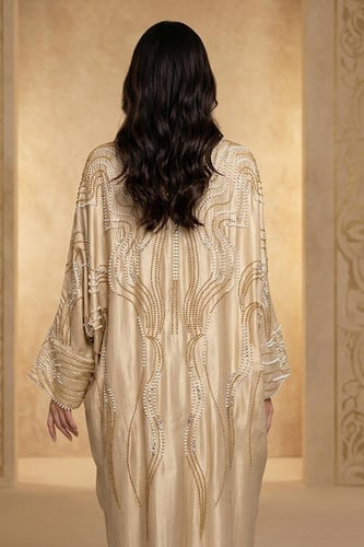 جلابية بتصميم واسع وتطريز كريستال 460819