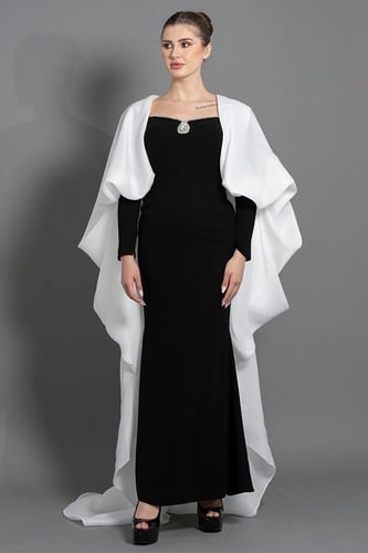 فستان كريب بأكمام طويله 176273