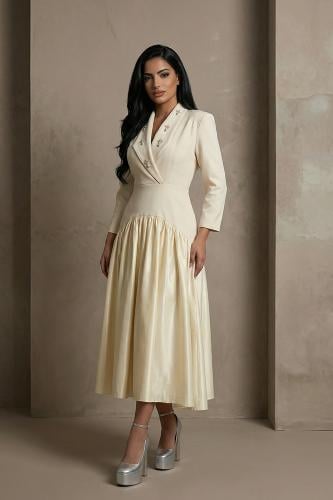 فستان ميدي بقصة جاكيت 469905