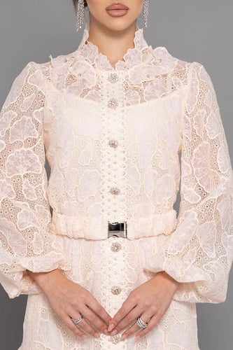 فستان ميدي دانتيل فاخر 469726