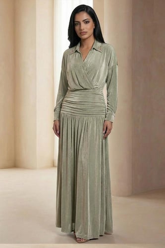 فستان شيفون بأكمام طويلة 460386