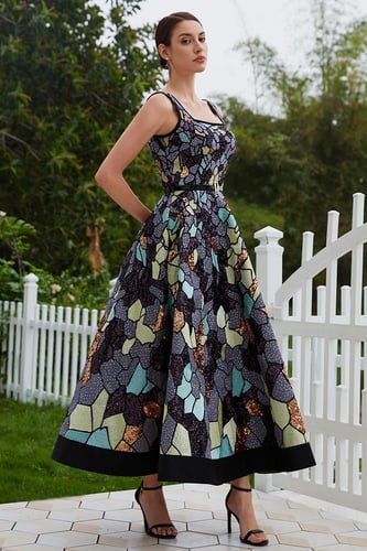 فستان ميدي من قماش التول الفاخر 445238