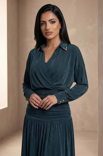 فستان شيفون بأكمام طويلة 460386