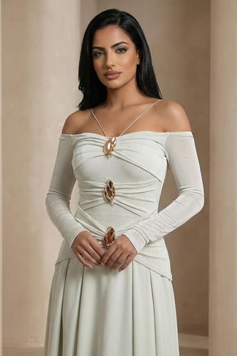 فستان ميدي أوف شولدرز 4602920