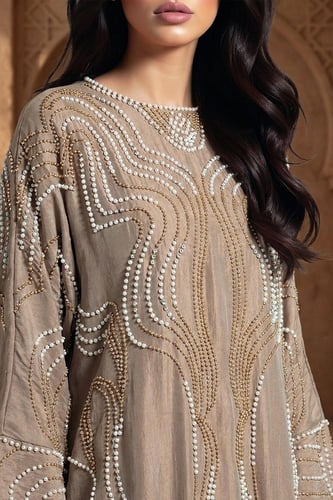 جلابية بتصميم واسع وتطريز كريستال 460819