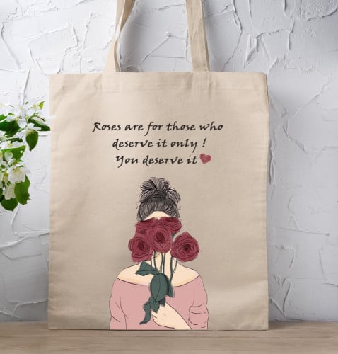 حقيبة قماشية - الورد لمن يستحقه