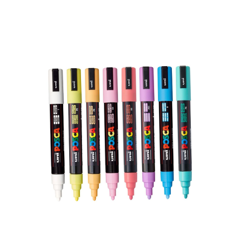 أقلام تحديد POSCA PC-5M ، مجموعة من 8 ألوان باستيل
