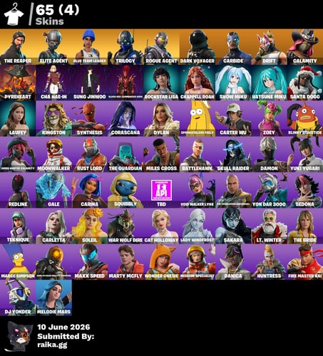 حساب فورت نايت السيزون الثالث و الرابع+ 2900VB