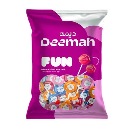 حلوى مصاص ديمة فان بحشوة العلك – Deemah Fun Lollip...