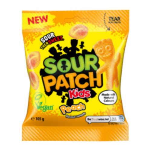 حلوى جيلاتي ساور باتش كيدز بنكهة الخوخ Sour Patch...