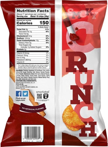 ليز رقائق بطاطس بنكهة المسكيت بنكهة الباربكيو من ك...