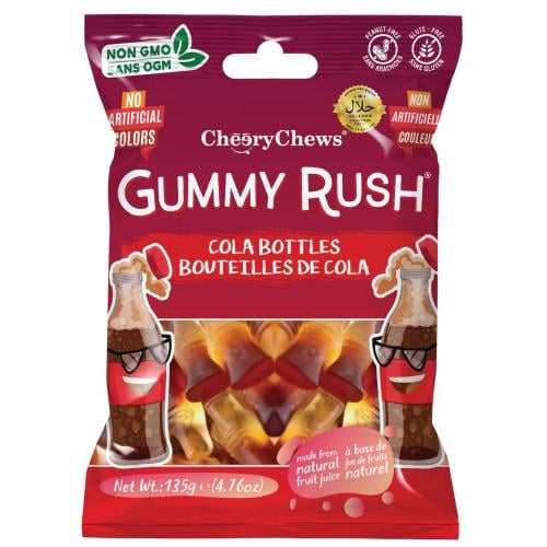 حلوى جامي راش بزجاجات كولا 90 جرام Gummy Rush Cola...