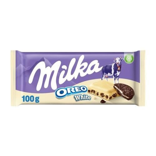 ميلكا شوكلا بيضاء مع قطع بسكويت اوريو100 جرام