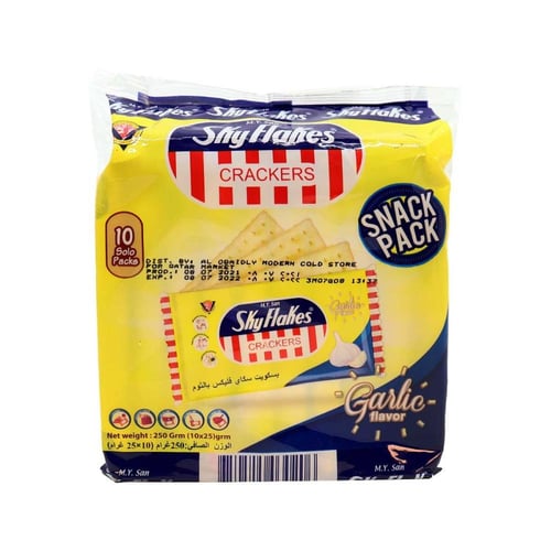 سكاي فليكس كراكرز بسكويت نكهة الثوم - 10 حبات مغلف...