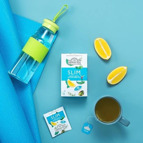 شاي احمد الأخضر "سليم" بنكهة الليمون والمتة والشاي...