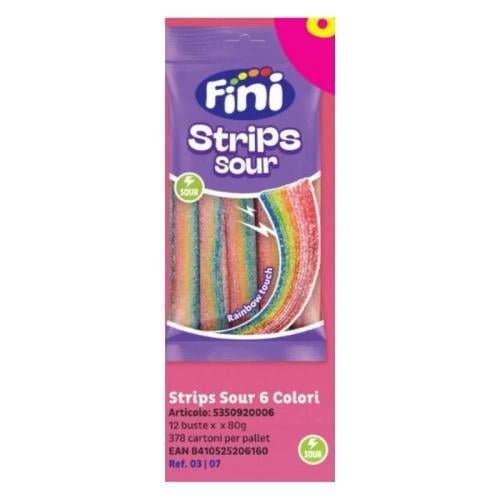 حلوى فيني شرائح الحامضة لسان قوس قزح 90 جرام سباني...